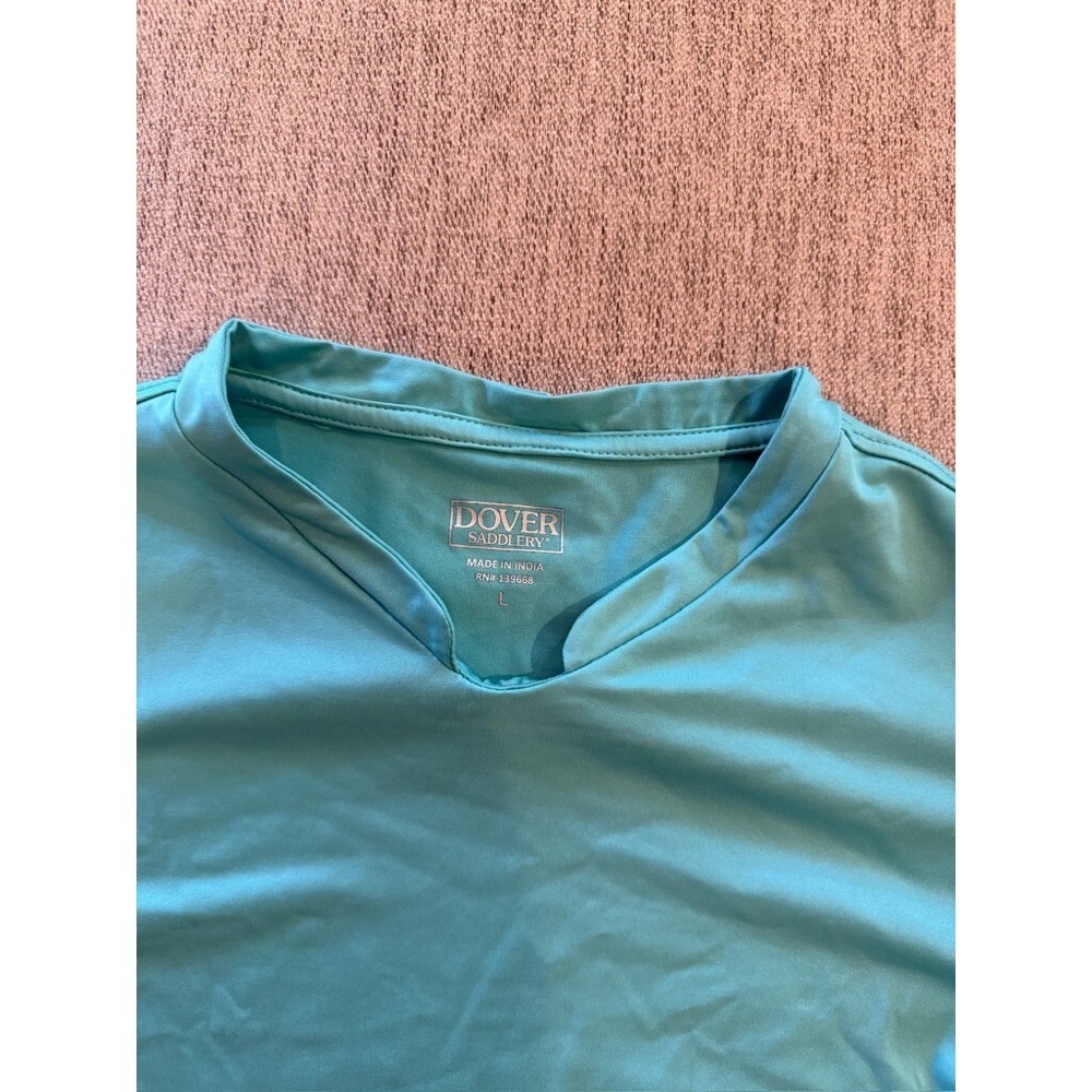Riding Dover Saddlery Turquoise Short Sleeve Riding Shirt - Girls Youth L - Picture 3 of 5